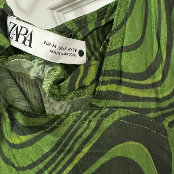 H&M Green Swirl Slip Dress – Midi Length - Picture 4 of 6